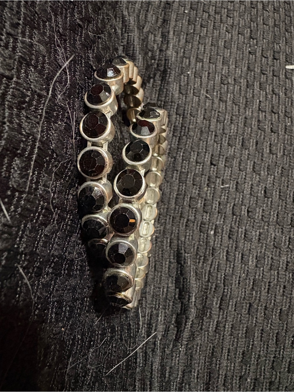 Black and Silver Men's Beaded Bracelet - Unbranded